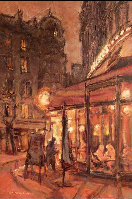 Café nocturne parisien